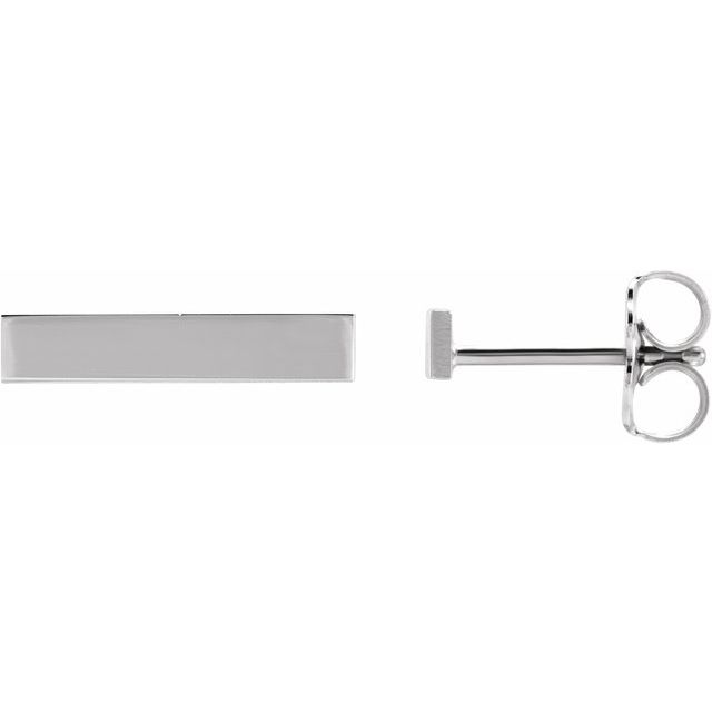 14K Gold Engravable Bar Earrings