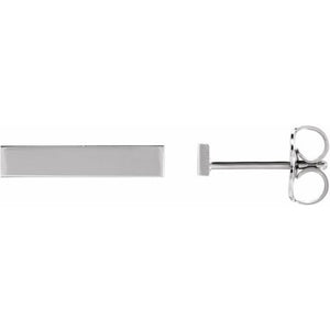 14K Gold Engravable Bar Earrings