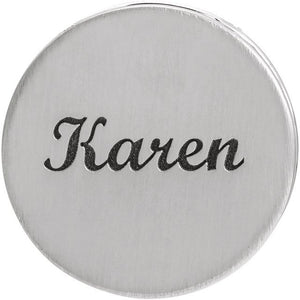 14K Gold Engravable Disc Slide Pendant