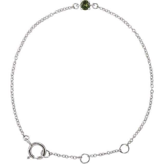 14K Gold Imitation Mozambique Garnet Youth Birthstone Bracelet