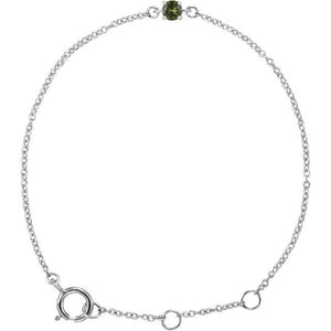 14K Gold Imitation Mozambique Garnet Youth Birthstone Bracelet
