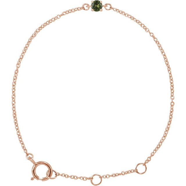 14K Gold Imitation Mozambique Garnet Youth Birthstone Bracelet