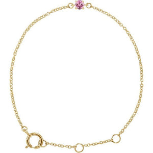 14K Gold Imitation Mozambique Garnet Youth Birthstone Bracelet