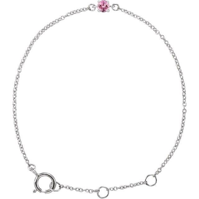 14K Gold Imitation Mozambique Garnet Youth Birthstone Bracelet