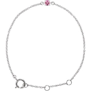 14K Gold Imitation Mozambique Garnet Youth Birthstone Bracelet