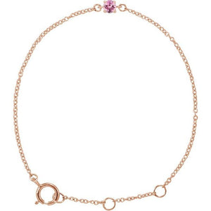 14K Gold Imitation Mozambique Garnet Youth Birthstone Bracelet