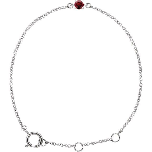 14K Gold Imitation Mozambique Garnet Youth Birthstone Bracelet