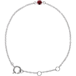 14K Gold Imitation Mozambique Garnet Youth Birthstone Bracelet