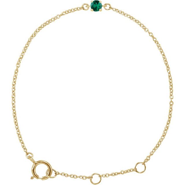14K Gold Imitation Mozambique Garnet Youth Birthstone Bracelet