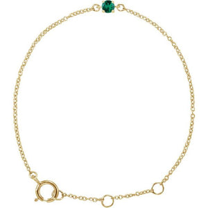 14K Gold Imitation Mozambique Garnet Youth Birthstone Bracelet