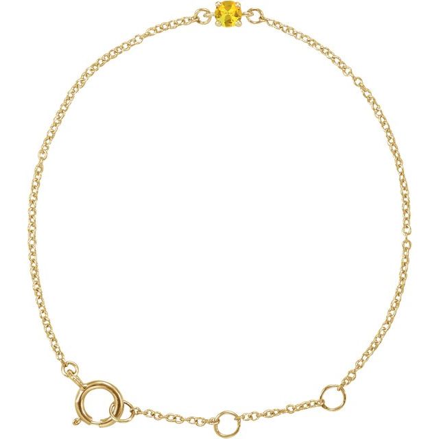 14K Gold Imitation Mozambique Garnet Youth Birthstone Bracelet