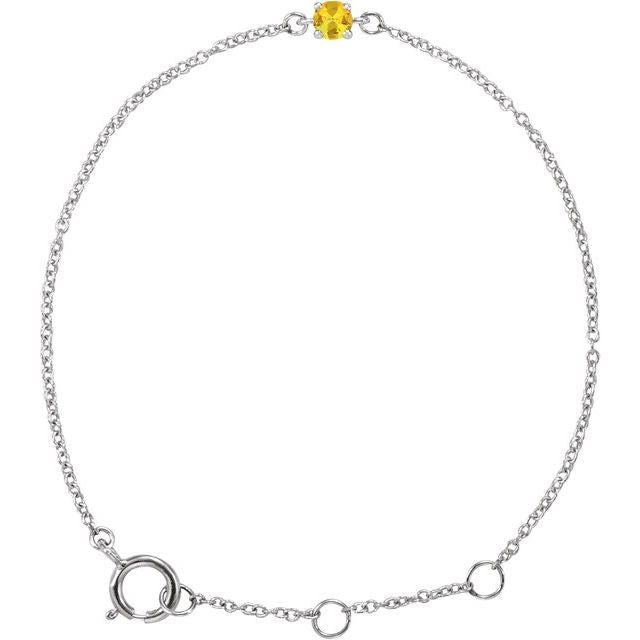 14K Gold Imitation Mozambique Garnet Youth Birthstone Bracelet
