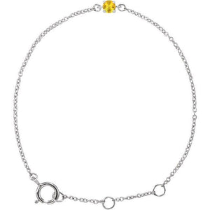 14K Gold Imitation Mozambique Garnet Youth Birthstone Bracelet