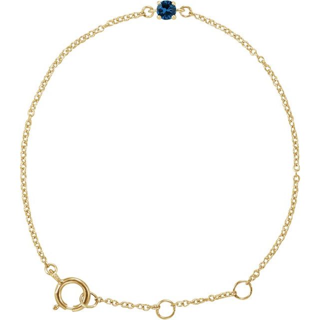 14K Gold Imitation Mozambique Garnet Youth Birthstone Bracelet