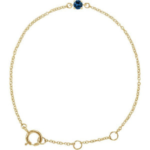 14K Gold Youth Birthstone Bracelet - Options Available