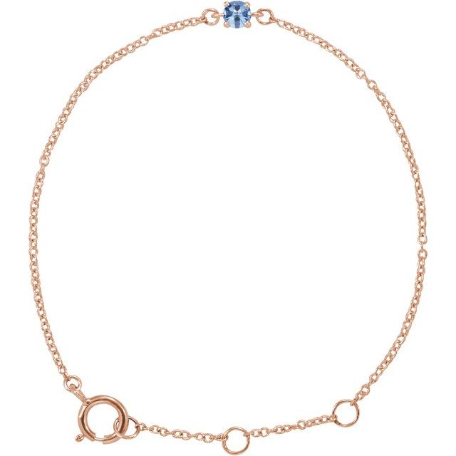 14K Gold Youth Birthstone Bracelet - Options Available