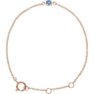 14K Gold Youth Birthstone Bracelet - Options Available