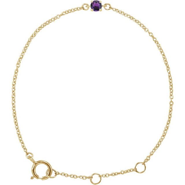 14K Gold Imitation Mozambique Garnet Youth Birthstone Bracelet