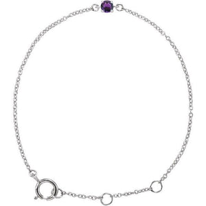 14K Gold Imitation Mozambique Garnet Youth Birthstone Bracelet