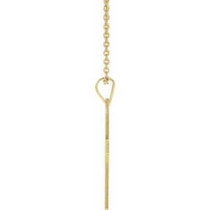 14K White Gold 18x12 mm Cross Pendant Necklace - Timeless Elegance