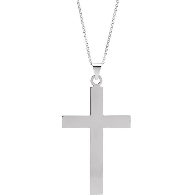 18K Yellow Gold 18x12 mm Cross Pendant - Elegant Faith Symbol