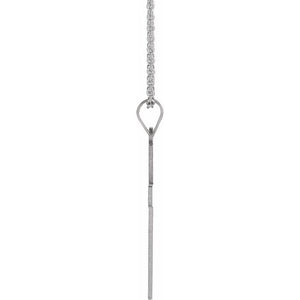 14K White Gold 18x12 mm Cross Pendant Necklace - Timeless Elegance