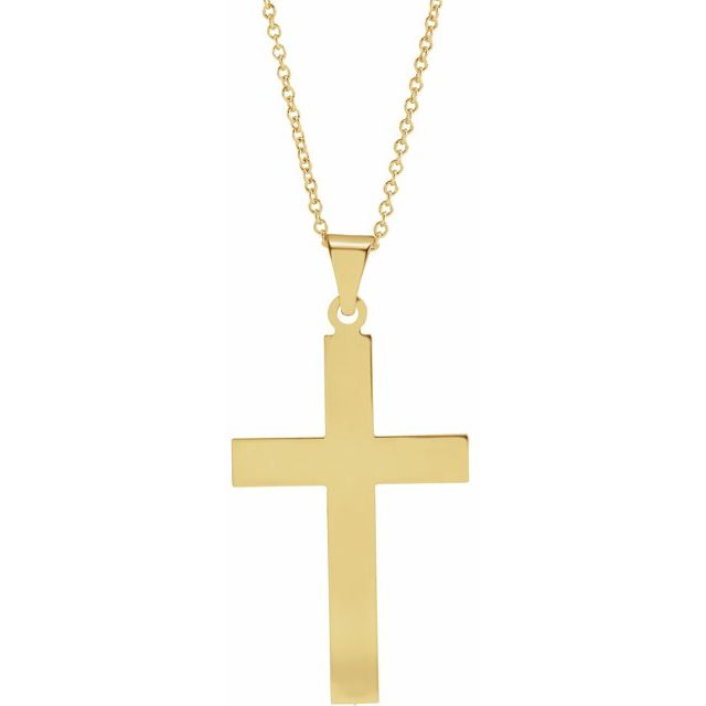 18K Yellow Gold Cross Pendant - Options Available