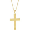 18K Yellow Gold 18x12 mm Cross Pendant - Elegant Faith Symbol