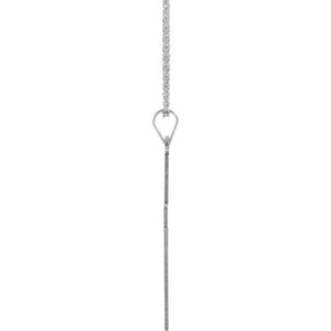 14K White Gold 18x12 mm Cross Pendant Necklace - Timeless Elegance