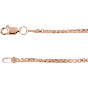 14K White Gold 1.8 mm Rounded Box Chain - Elegant 7-Inch Design