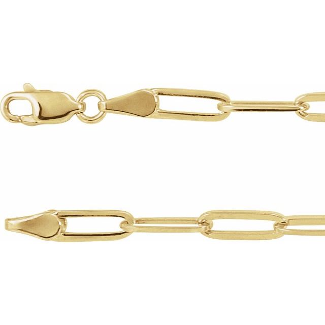 14K Yellow Gold 3.85 mm Paperclip-Style 16" Chain