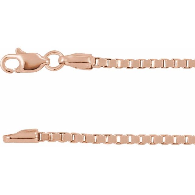 Box Chain Bracelet Crafted in 14K Gold with Lobster Clasp