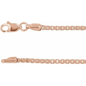 Box Chain Bracelet Crafted in 14K Gold with Lobster Clasp