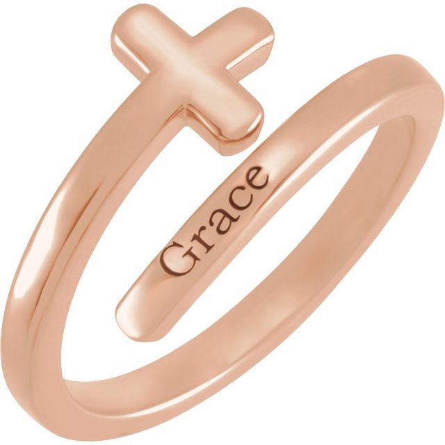 14K Gold Sideways Cross Ring - Options Available