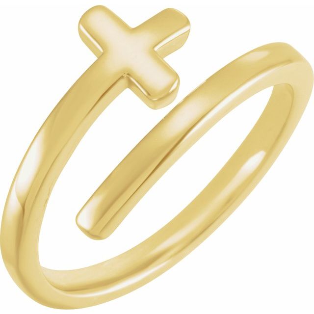 14K Gold Sideways Cross Ring - Options Available