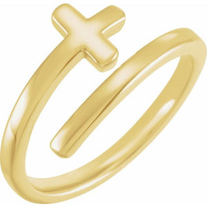 14K Gold Sideways Cross Ring - Options Available