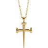 14K Rose Gold, 28x14.71 mm Nail Cross Pendant Necklace