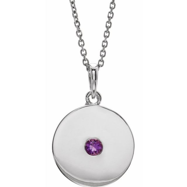14K Gold Natural Ruby Disc Pendant