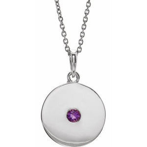 14K Gold Natural Ruby Disc Pendant