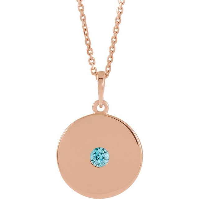 14K Gold Natural Ruby Disc Pendant