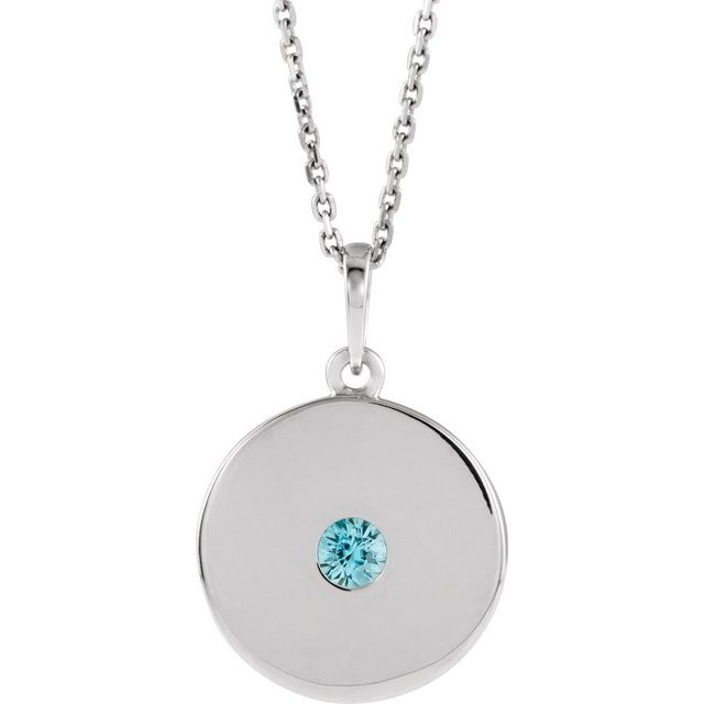 14K Gold Natural Ruby Disc Pendant