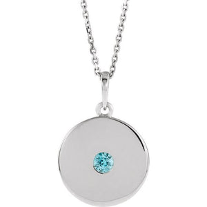 14K Gold Natural Ruby Disc Pendant
