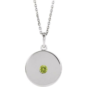 14K Gold Natural Ruby Disc Pendant