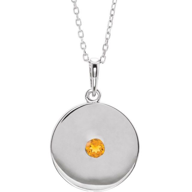 14K Gold Natural Ruby Disc Pendant
