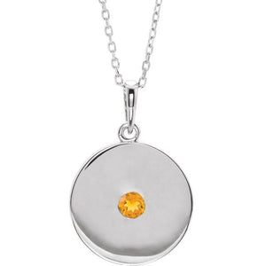 14K Gold Natural Ruby Disc Pendant