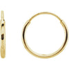 14K Yellow Gold 10 mm Endless Tube Hoop Earrings