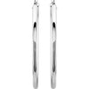 14K White Tube 15 mm Hoop Earrings