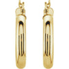 14K White Tube 15 mm Hoop Earrings