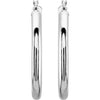 14K White Tube 15 mm Hoop Earrings