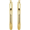 14K White Tube 15 mm Hoop Earrings